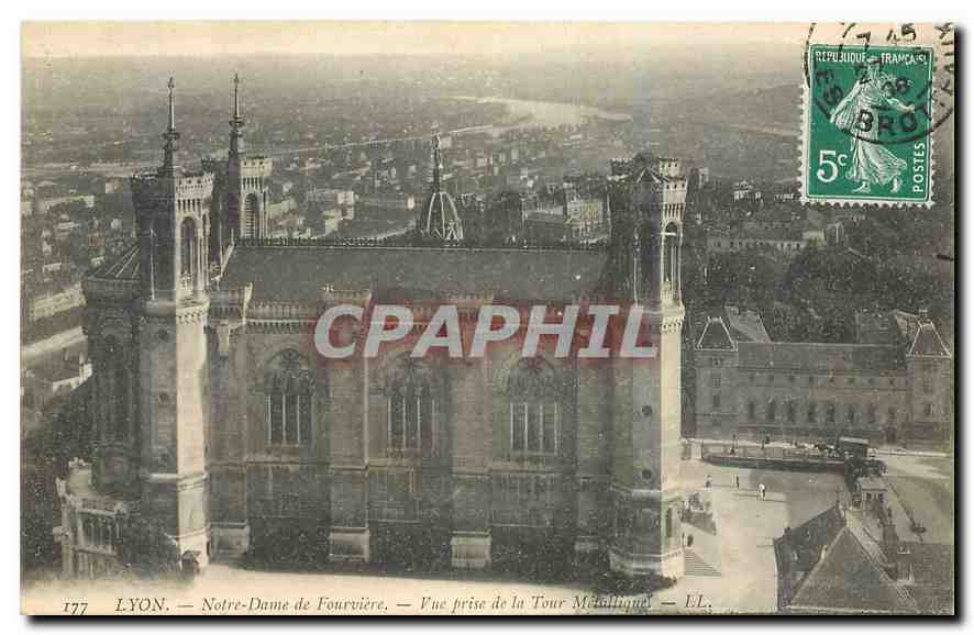 CPA Lyon Notre Dame de Fourviere Vue prise de la Tour Metaliques 