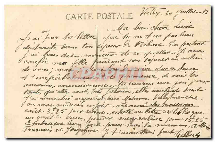 CPA Vichy Le Pavillon de Mme de Sevigne  — Rückseite