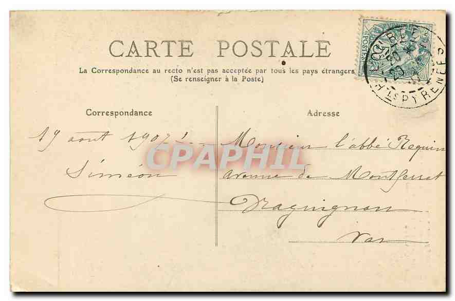 CPA Les Pyrenees Cauterets Route de Pierrefitte a Cauterets  — Rückseite