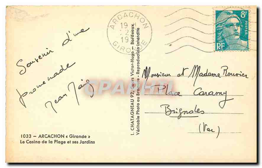 Casino et Opéra-Théâtre d'Arcachon — L. Chatagneau, 1033 — Reverso