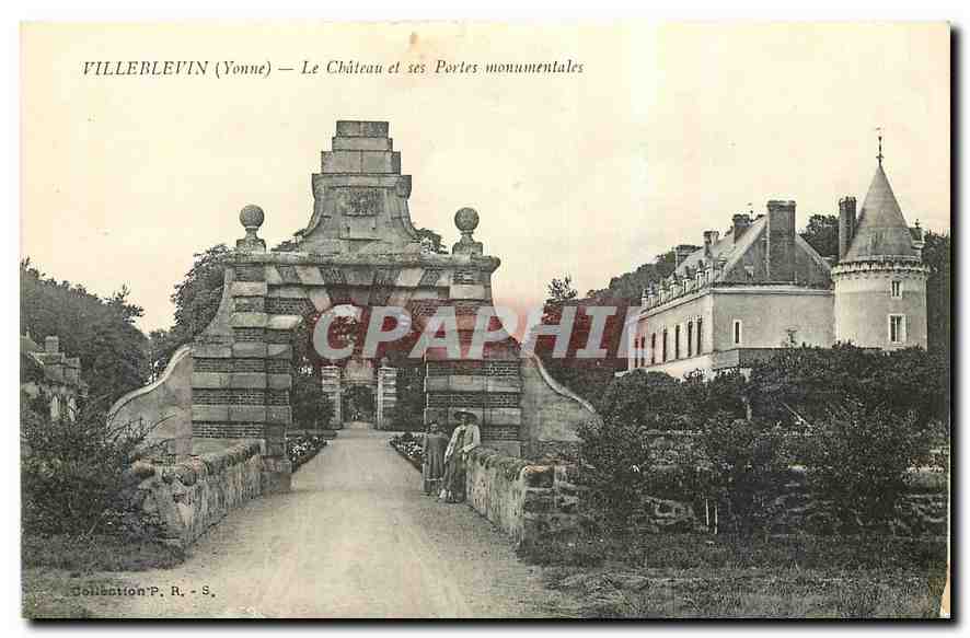 CPA Villeblevin Yonne Le Chateau et ses Portes monumntales 