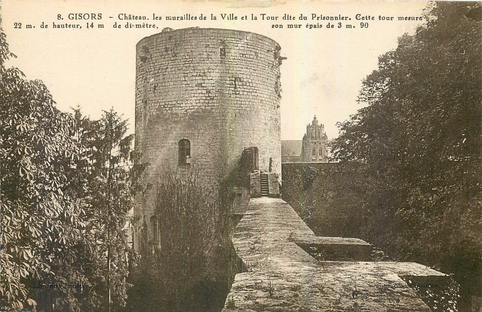 Gisors - Château, les murailles de la Ville et la Tour dite du Prisonnier — Photo Cominou, n°8