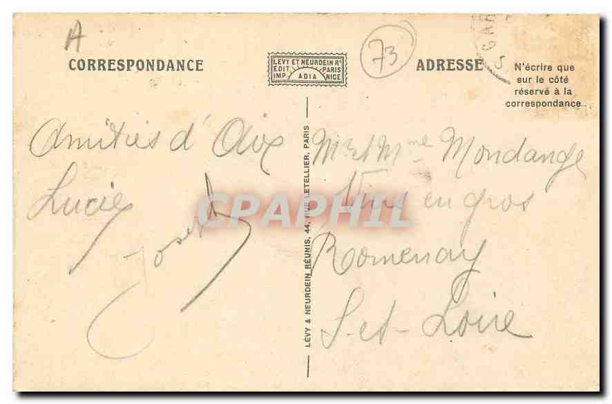 CPA Aix les Bains Vue generale et le Lac du Bourget  — Verso