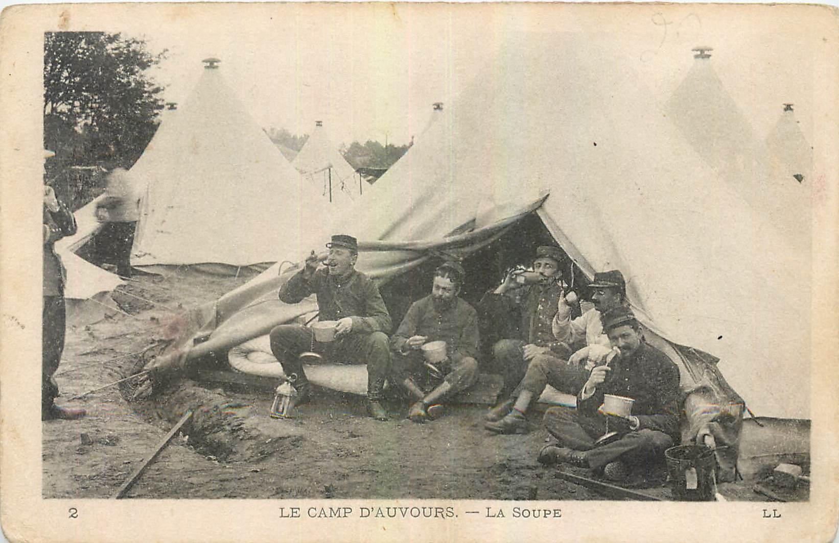 CPA Le Camp d'Auvours La Soupe Militaria