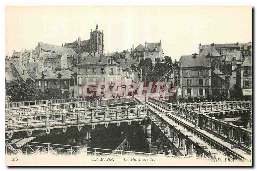 CPA Le Mans Le Pont en X 