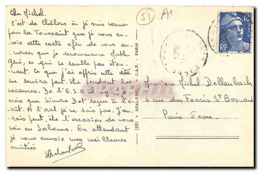 CPA Chalons sur Marne Marne Le pont des mariniers et Notre Dame  — Back
