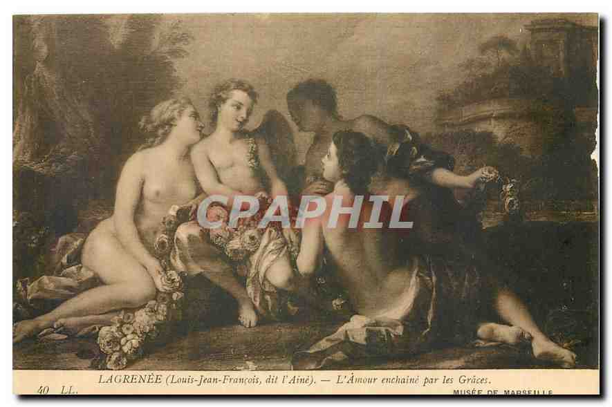 CPA Lagrenne Louis Jean Francois dit l'Aine l'Amour enchaine par les Graces Musee de Marseille 