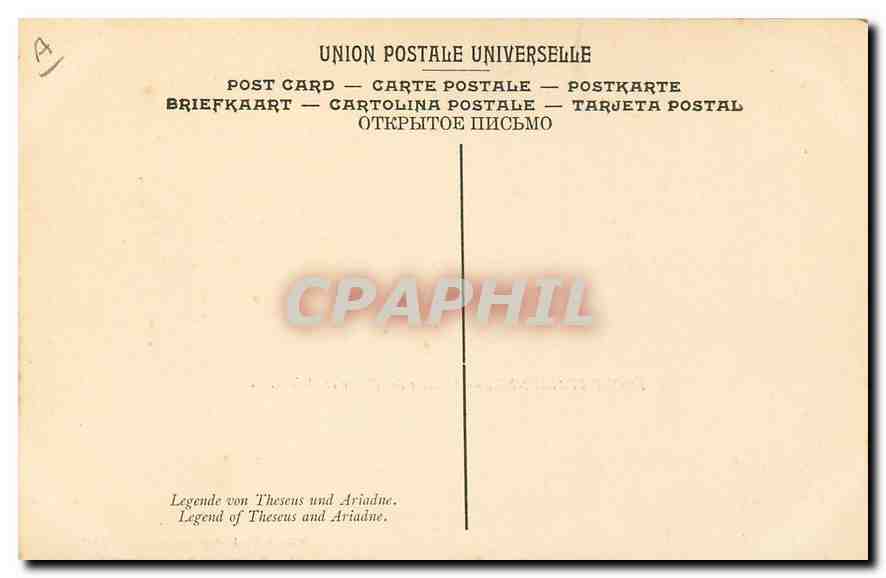 CPA Ecole Italienne Historiq de Thesee et Ariane Musee de Longchamp Marseille  — Rückseite