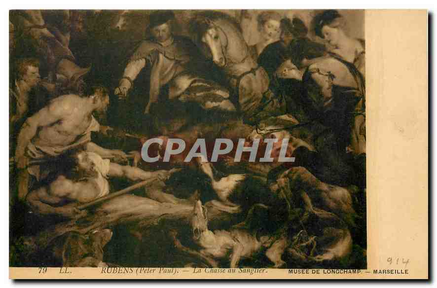 CPA Rubens Peter Paul La Chasse au Sanglier Musee de Longchamp Marseille 