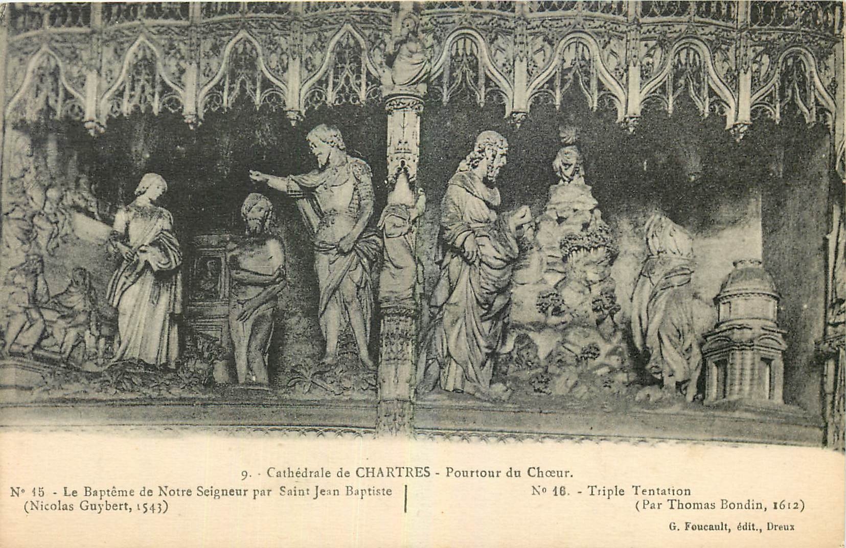 CPA Cathedrale de Chartres Pourtour du Choeur Le Bapteme de Notre Seigneur par Seine Jean Baptiste 
