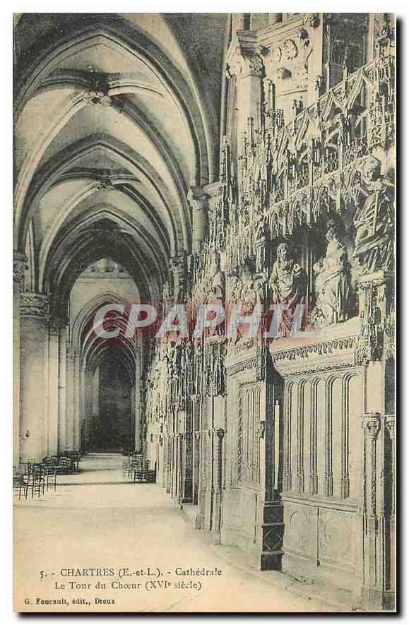 CPA Chartres E et L Cathedrale Le Tour du Choeur 
