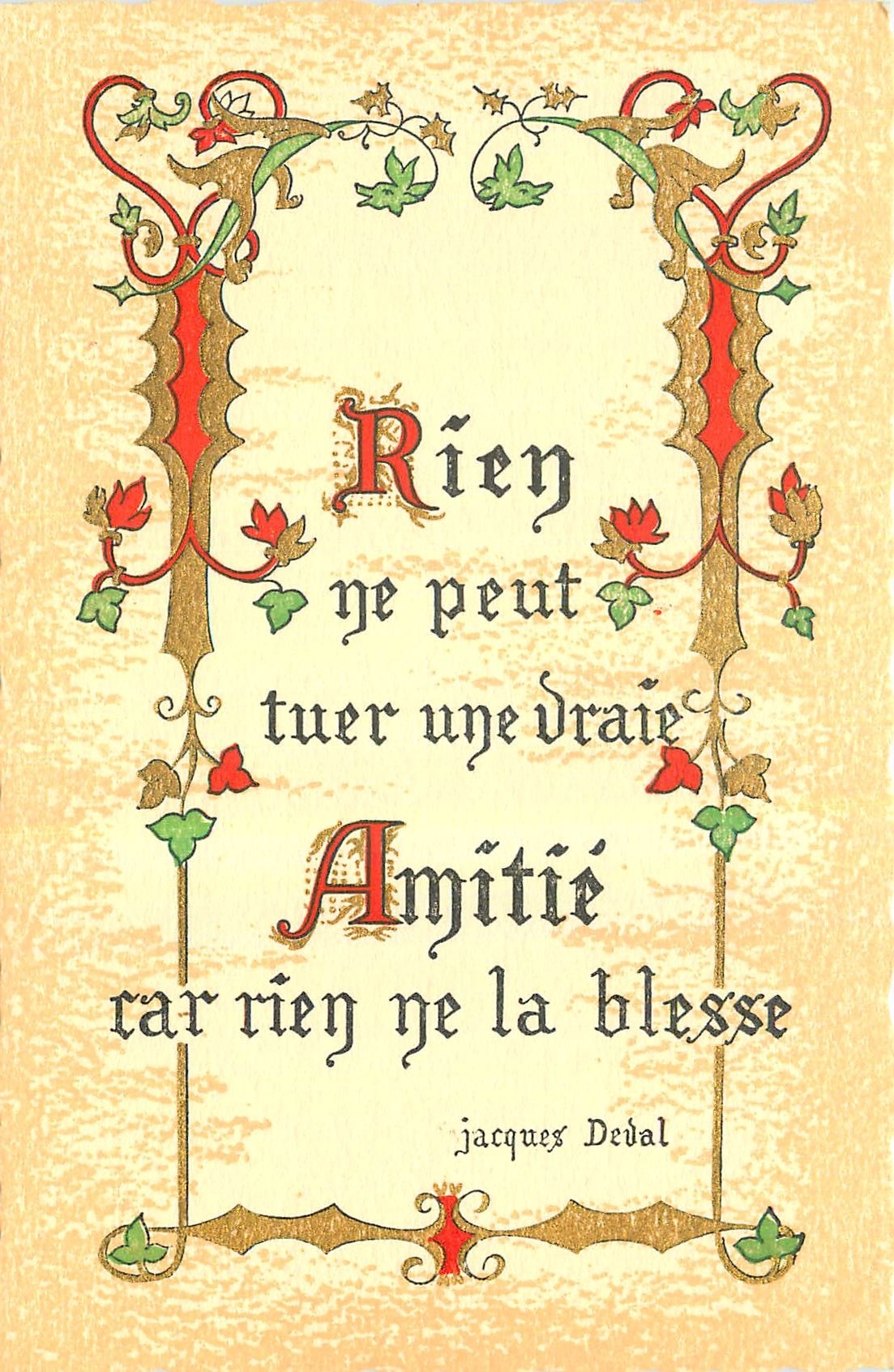 CPA Rien ne peut tuer une vraie amitie