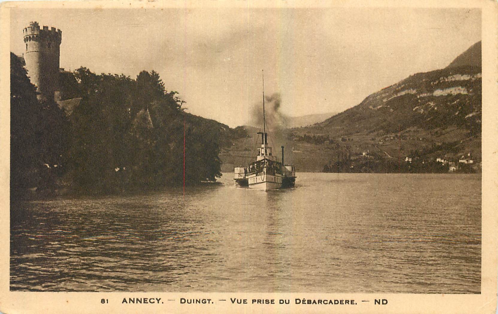 CPA Annecy Duingt Vue prise du Debarcadere Bateau