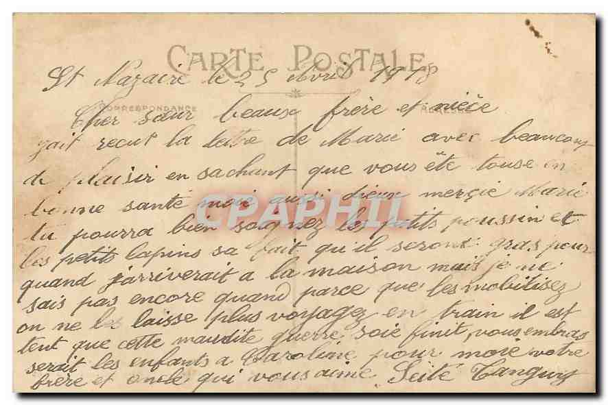 CPA Saint Nazaire La Rue de Nnates a l'Intersection de la Rue Amiral Courbet  — Back