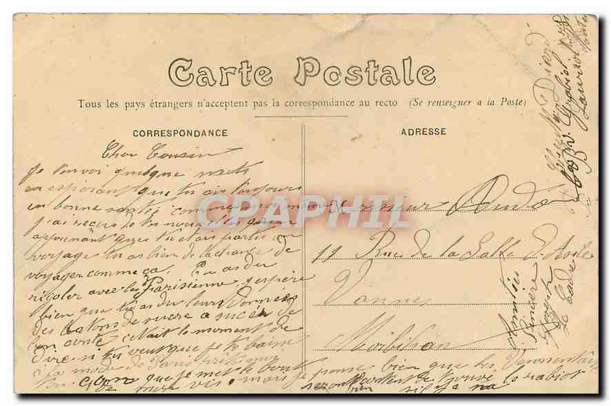 CPA Nantes Escaller des Cent Marches et Statue de Sainte Anne  — Back
