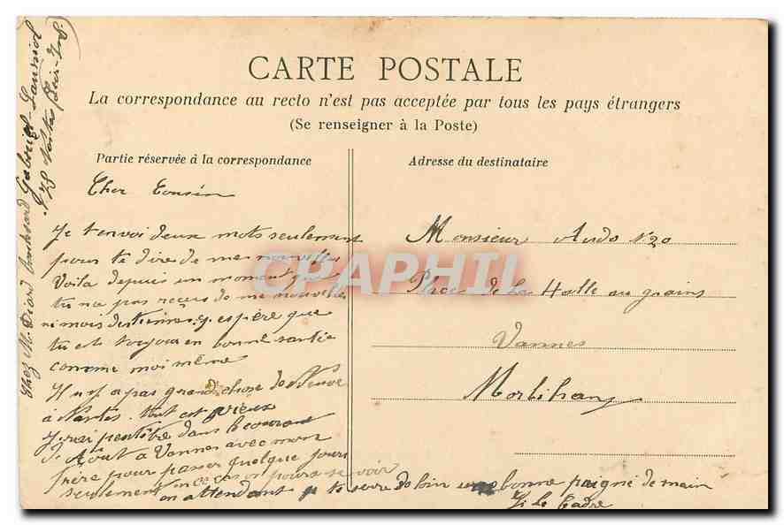 CPA Nantes Les Cours et la Colonne Louis XVI  — Back