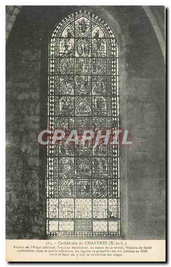 CPA Cathedrale de Chartres E et L Vitraux de l'Etang interieur 