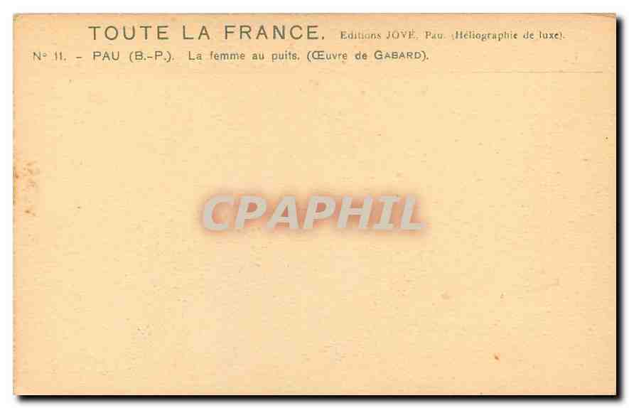CPA Pau B P La femme au puits Oeuvre de Gabard  — Verso
