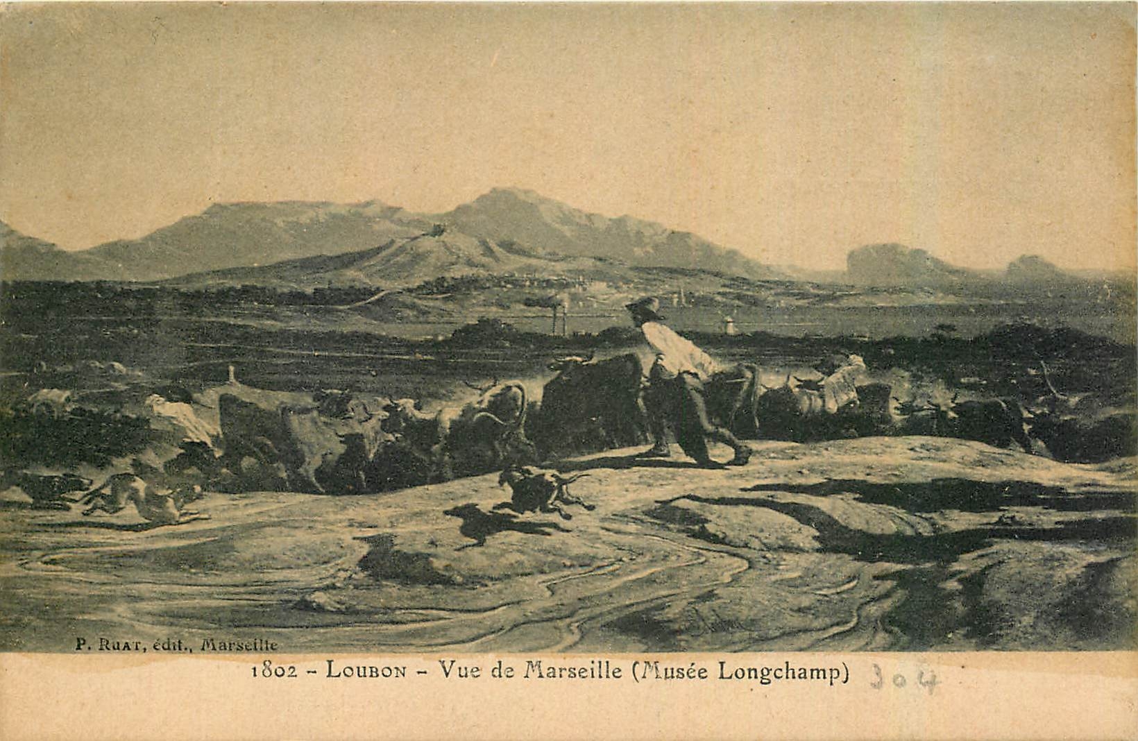 Vue de Marseille — Musée Longchamp — P. Ruat, édit., Marseille