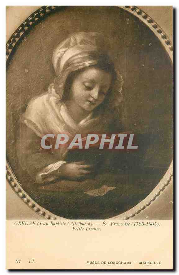 CPA Greuze Jean Baptiste Ec Francaise Petite Liseuse Musee de Longchamp Marseille 