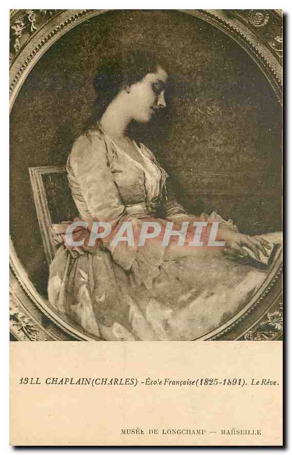 CPA Chaplin Charles Ecole Francaise Le Reve Musee de Longchamp Marseille 