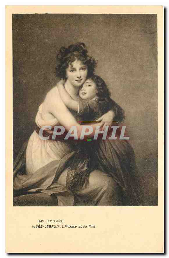 CPA Louvre Vigee Lebrun L'Artiste et sa fille 