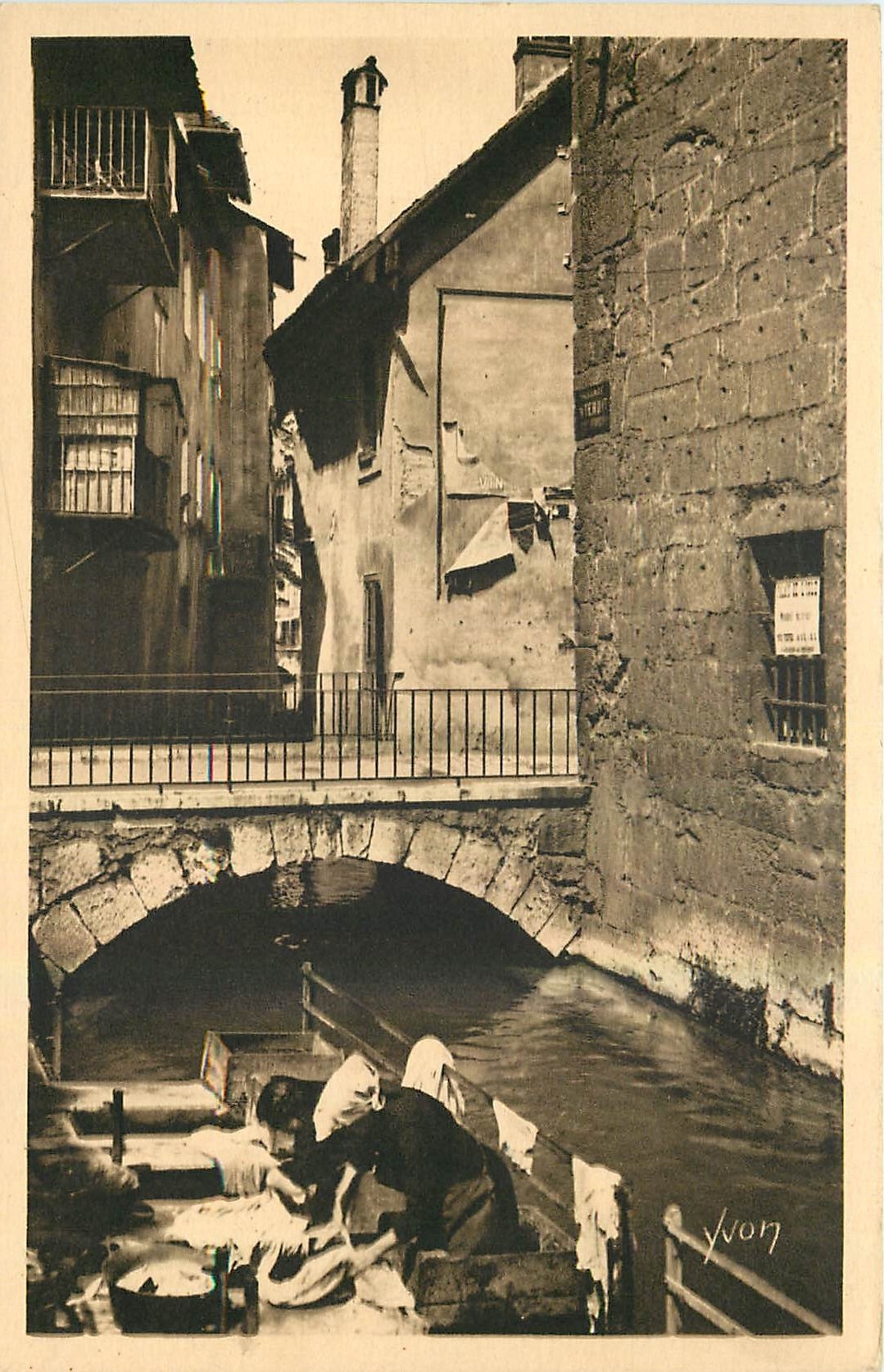 Annecey (Haute-Savoie) — Lavandières sur le Thiou — Éditions d'Art Yvon