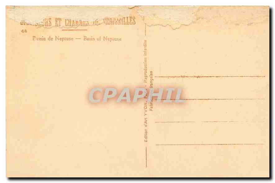 CPA Versailles Bassin de Neptune  — Verso
