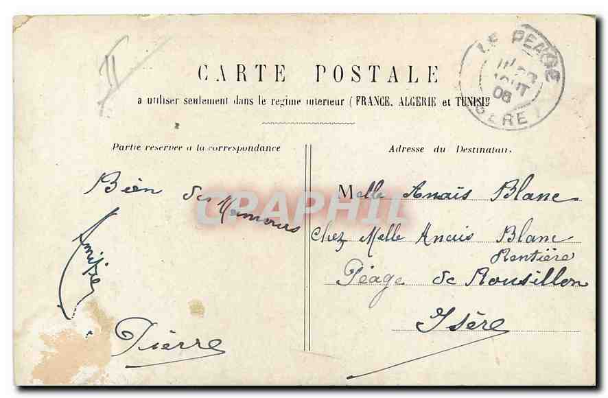 CPA Femme — Verso