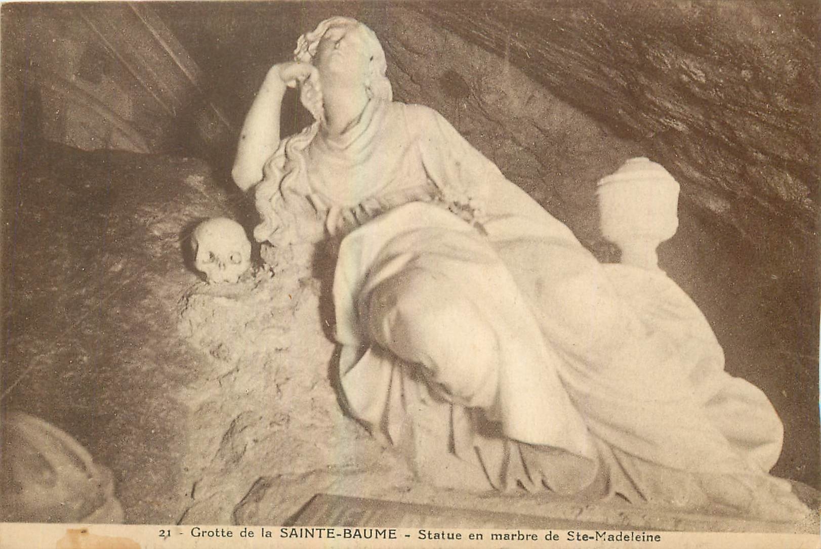 CPA Crotte de la Sainte Baume Statue en marbre de Ste Madeleine 