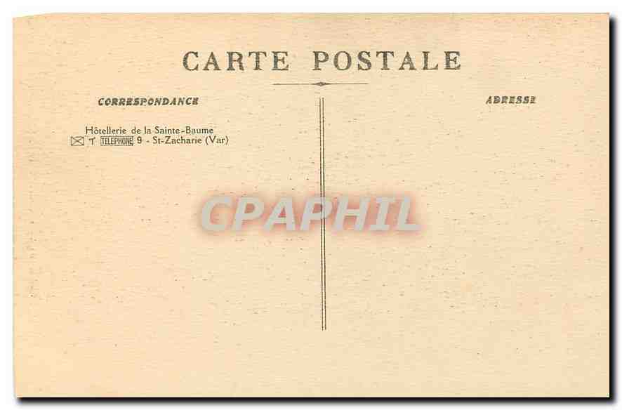 CPA La Sainte Baume Cheminee de Francois I  — Verso
