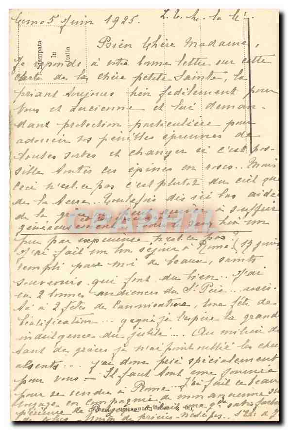 CPA Teresa del Bambino Gesu  — Rückseite