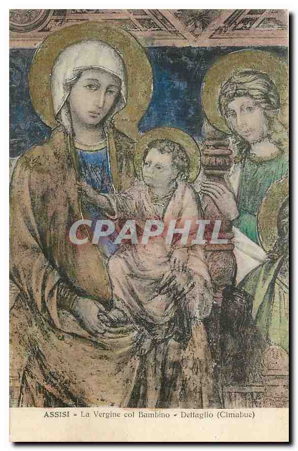 CPA Assisi La Vergine com Bambino Dettaglio Cimabue 