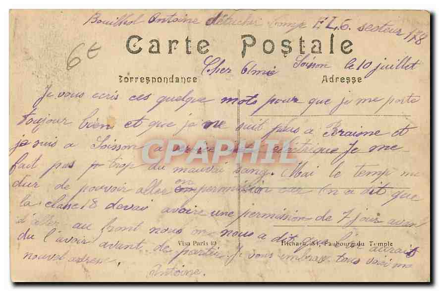 CPA La Grande Guerre 1914 1915 Soissons Eveque le Sous prefet Militaria — Rückseite