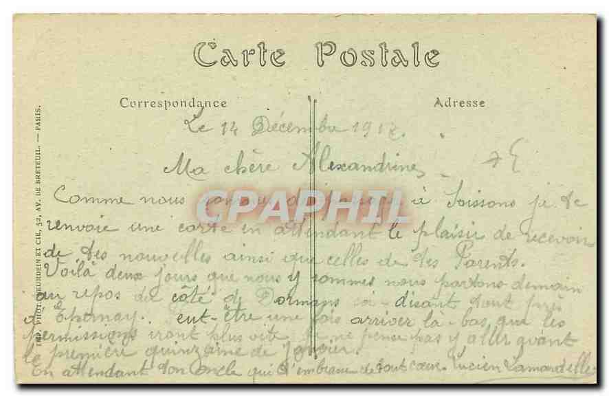 Soissons — La Cathédrale, grande brèche et contre-fort — Visé Paris N° 2019 — Reverso