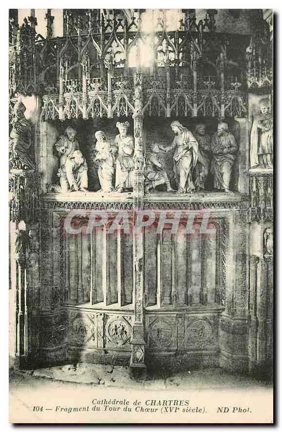 CPA Cathedrale de Chartres Fragment du Tour du Choeur 