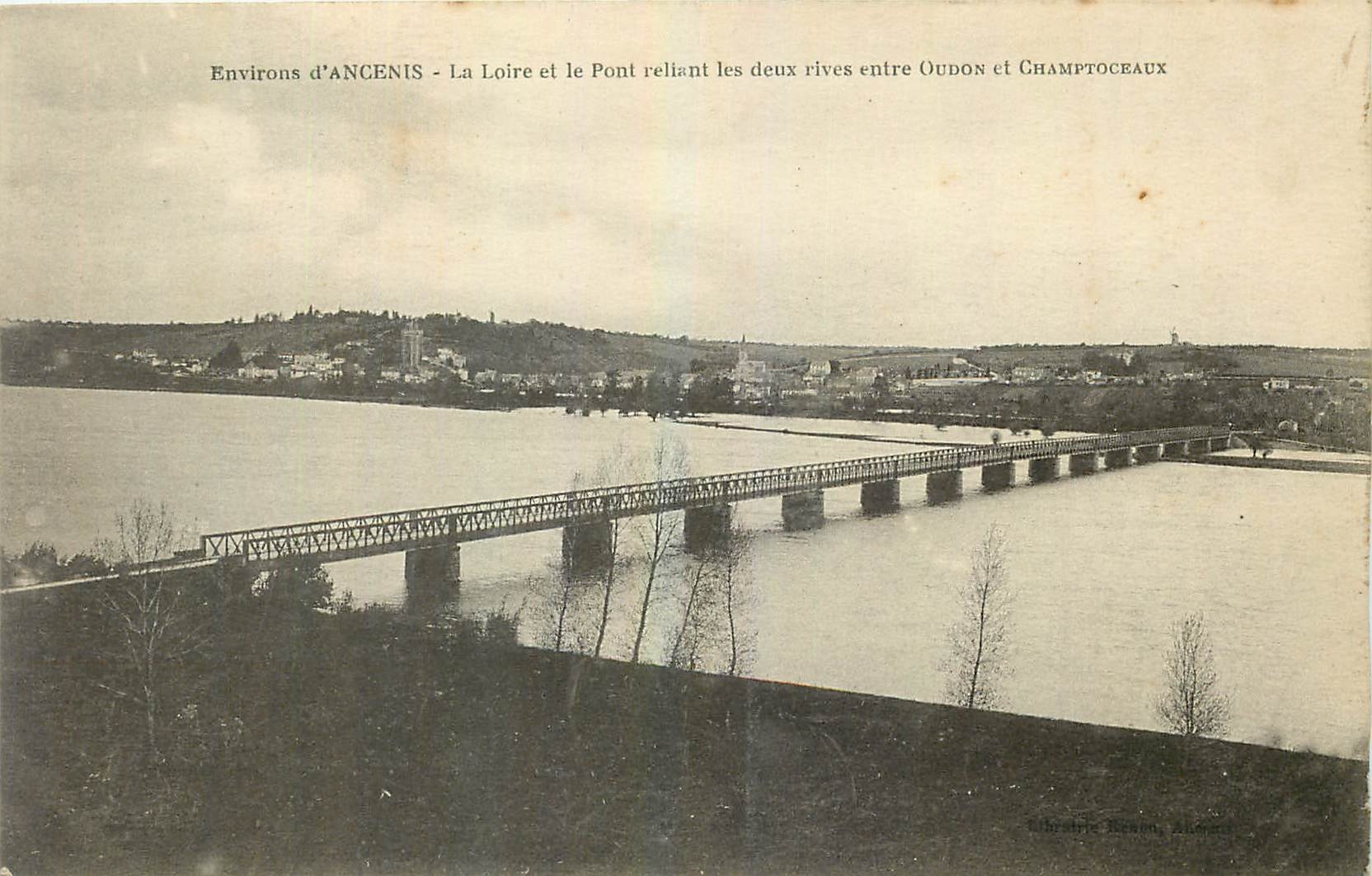 CPA Environs d'Ancenis La Loire et le Pont reliant les deux rives entre Oudon et Champtoveaux 