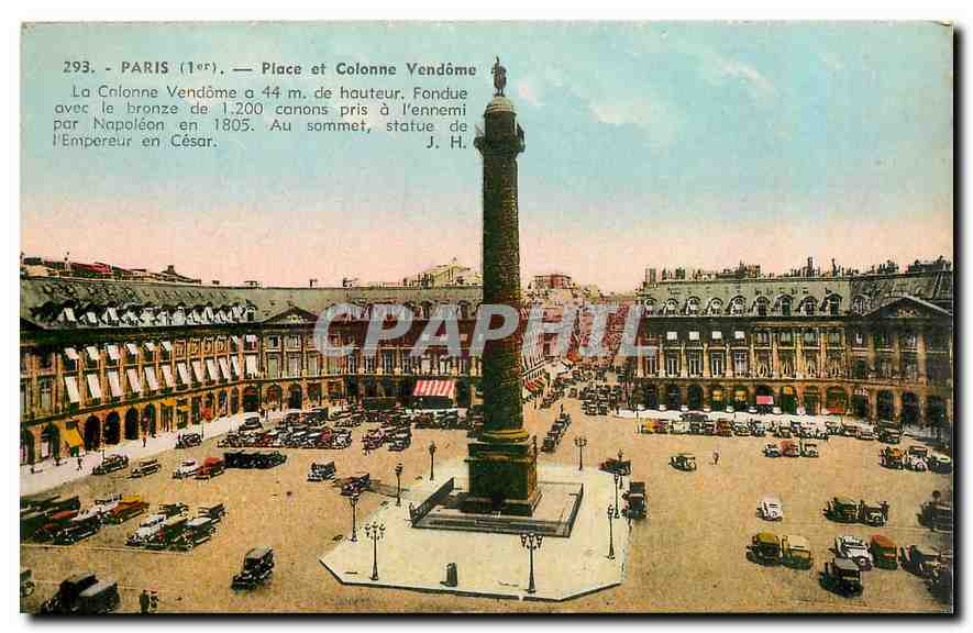CPA Paris Place et Colonne Vendome 