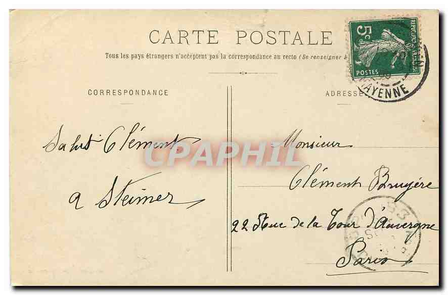 CPA Fromentieres Mayenne Tour et Douves du Chateau de la Cour  — Rückseite