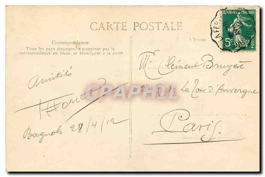 CPA La Normandie Bagnoles de l'Orne Allee du Dante Pavillon et Pont Rustiques  — Rückseite