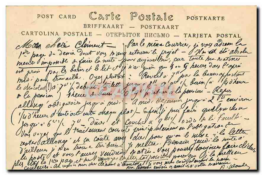 CPA Bagnoles de l'Orne Le Rocher d l'Etablissement Thermal  — Rückseite