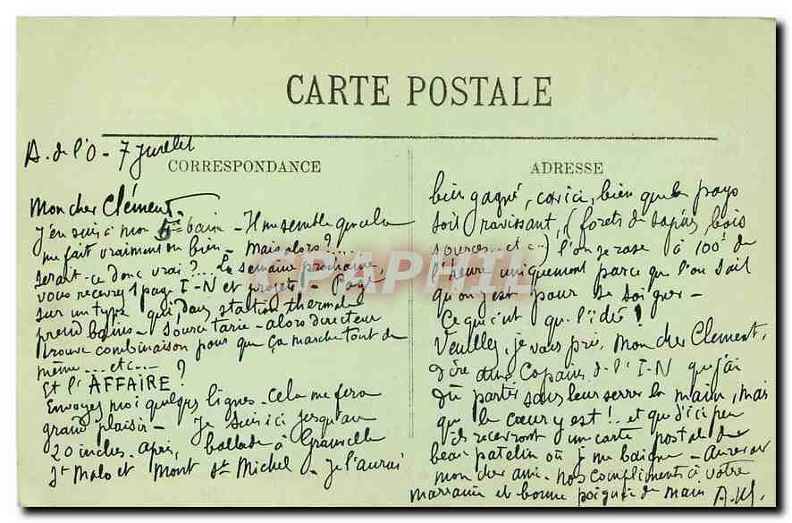 CPA Bagnoles de l'Orne Entree de l'allee du Dante et un coin du Lac  — Rückseite