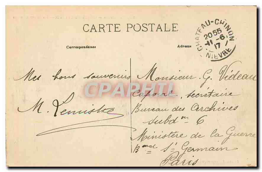 CPA En Morvan Chateau Chinon La Pierre Glissotte  — Rückseite