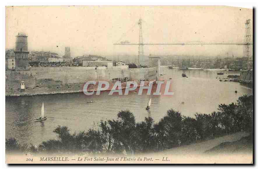 CPA Marseille Le Fort Saint Jean et l'Entree du Port 