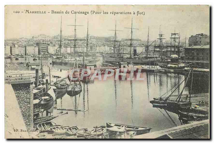 CPA Marseille Bassin de Carenage Pour les reparations a flot Bateaux