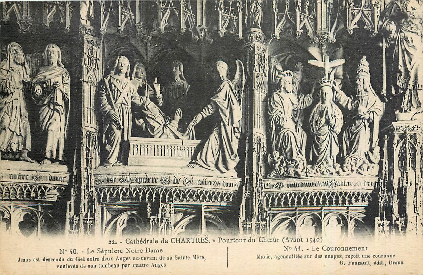 Cathédrale de Chartres — Poutres du Chœur (Avant 1540) — G. Foucault, édit., Dreux