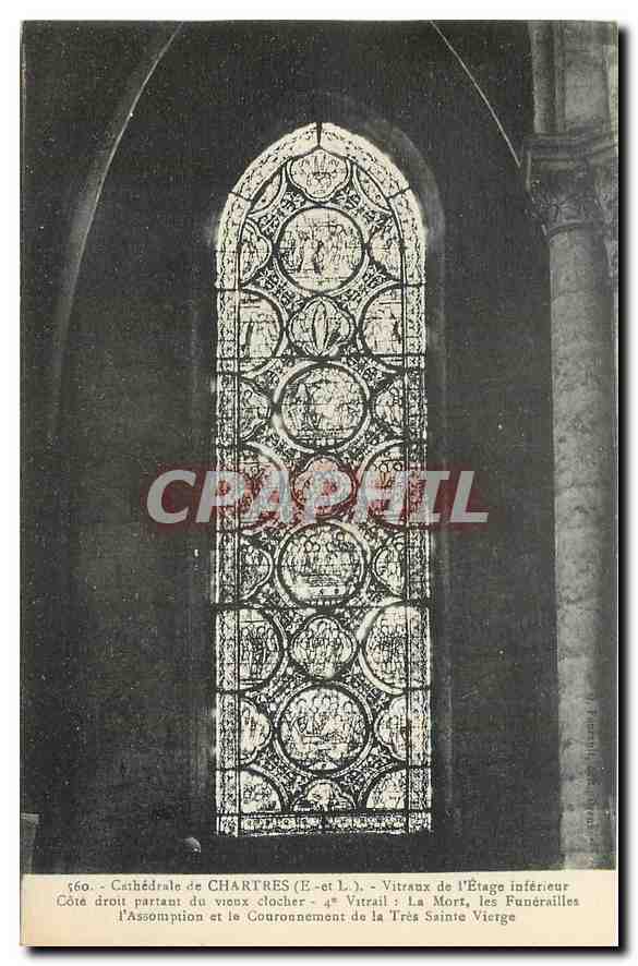 CPA Cathedrale de Chartres E et L Vitraux de l'Etage interieur 