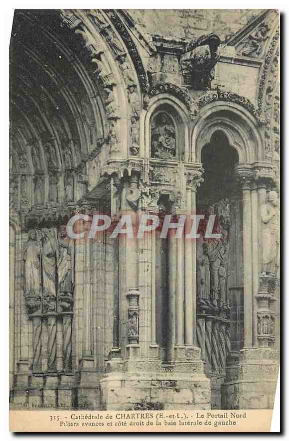 CPA Cathedrale de Chartres E et L Le Portail Nord 