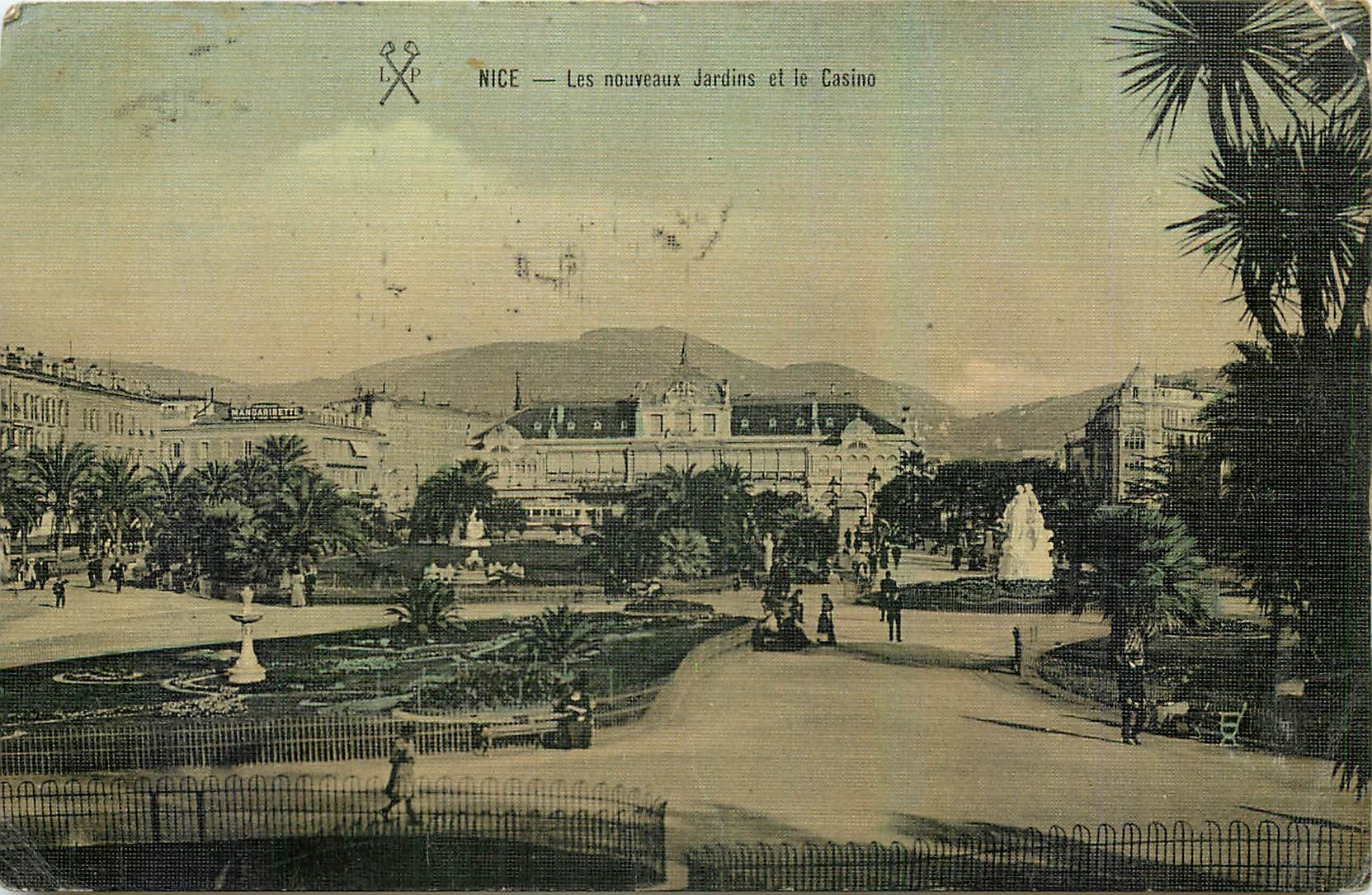 CPA Nice Les nouveaux Jardins et le Casino (carte toilee)
