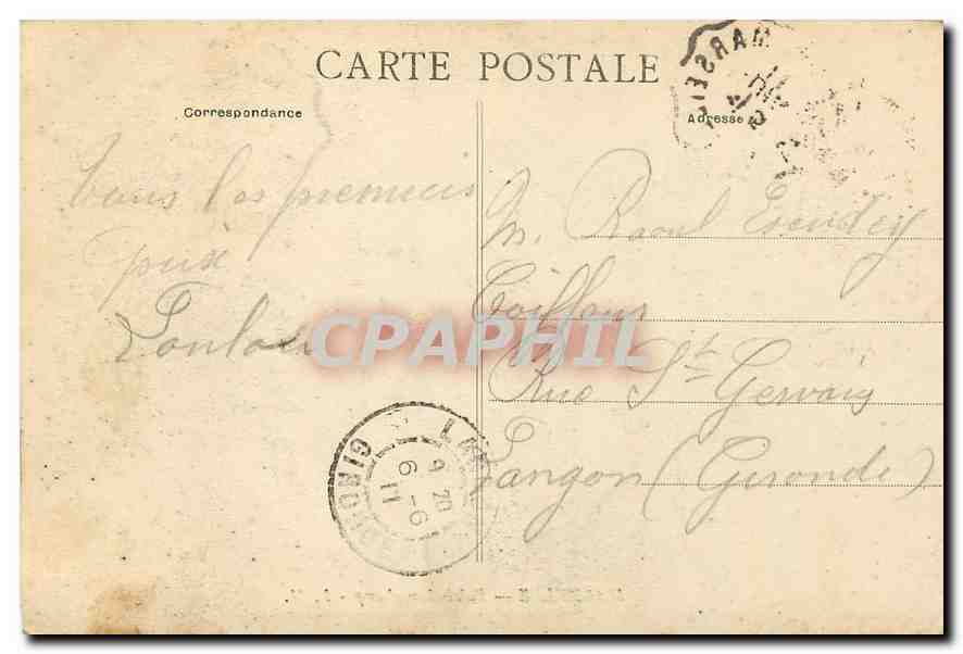CPA Marseille Palais Longchamp  — Verso